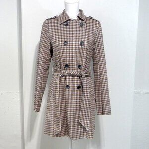 ANTHRO SOLITAIRE FAUX SUEDE TRENCH COAT SMALL